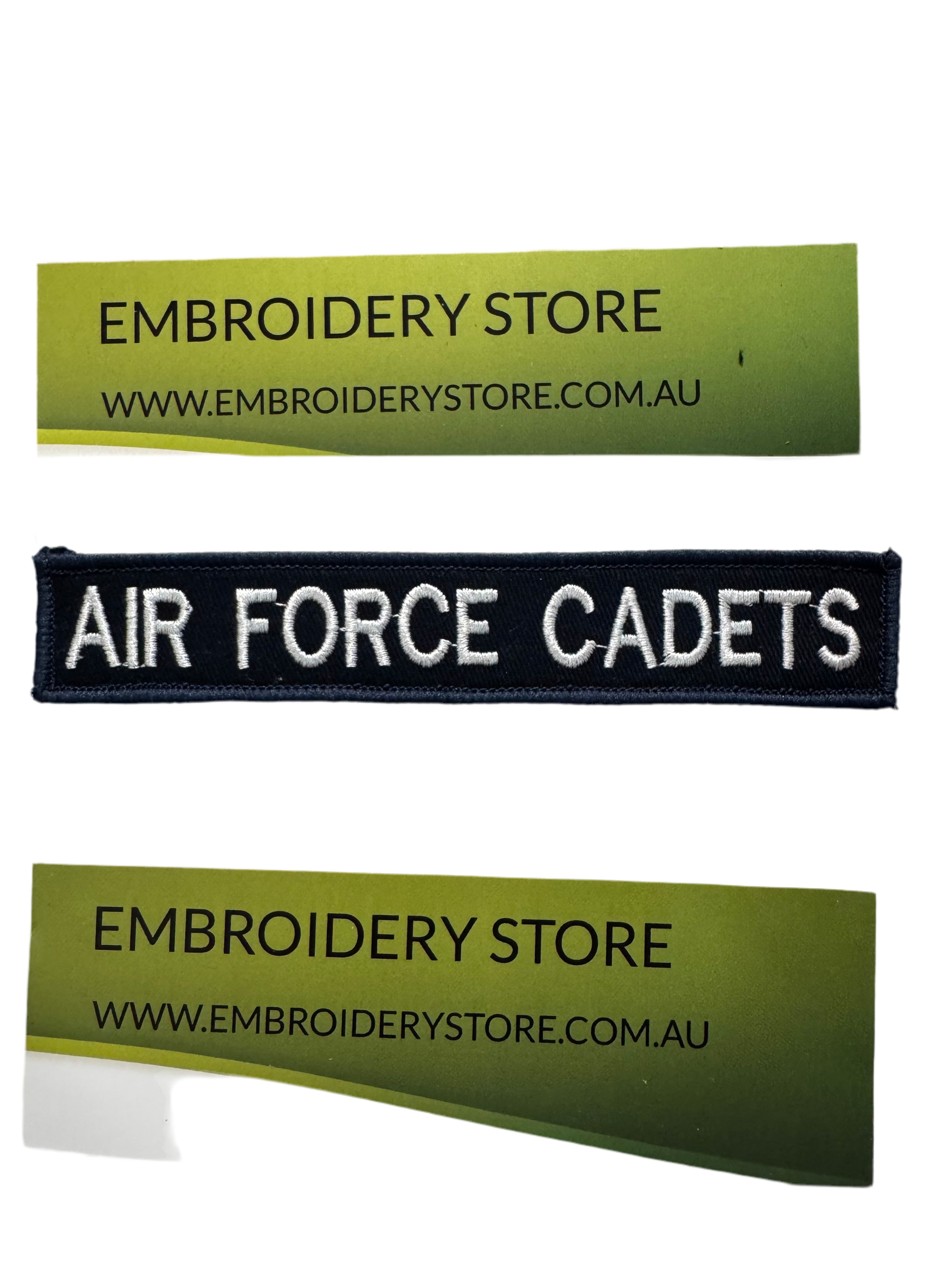 AIR FORCE CADETS WHITE ON BLUE