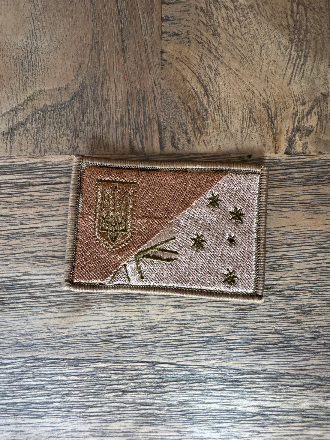 Ukraine Australian SUBDUED embroidery flag