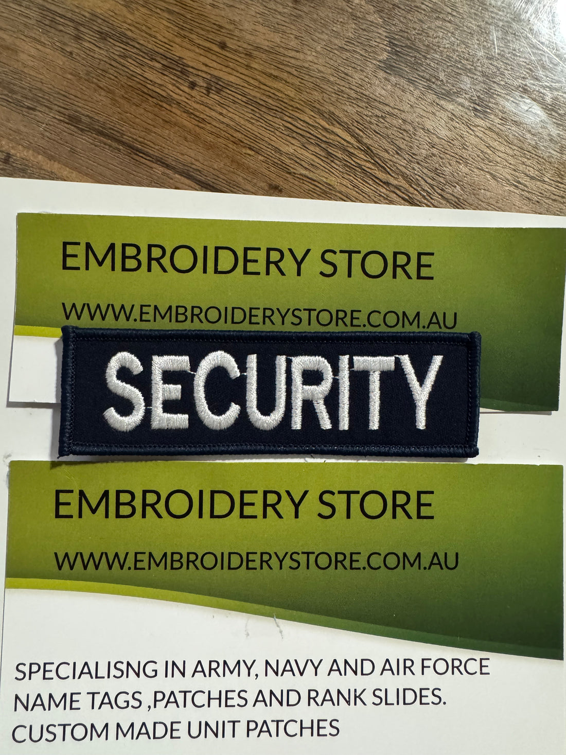 Security small patch on black