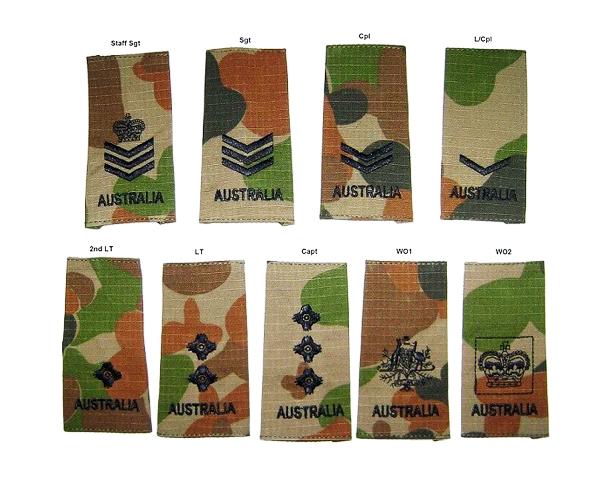 Custom made Embroidered Rank Slides | Embroidery Store Australia