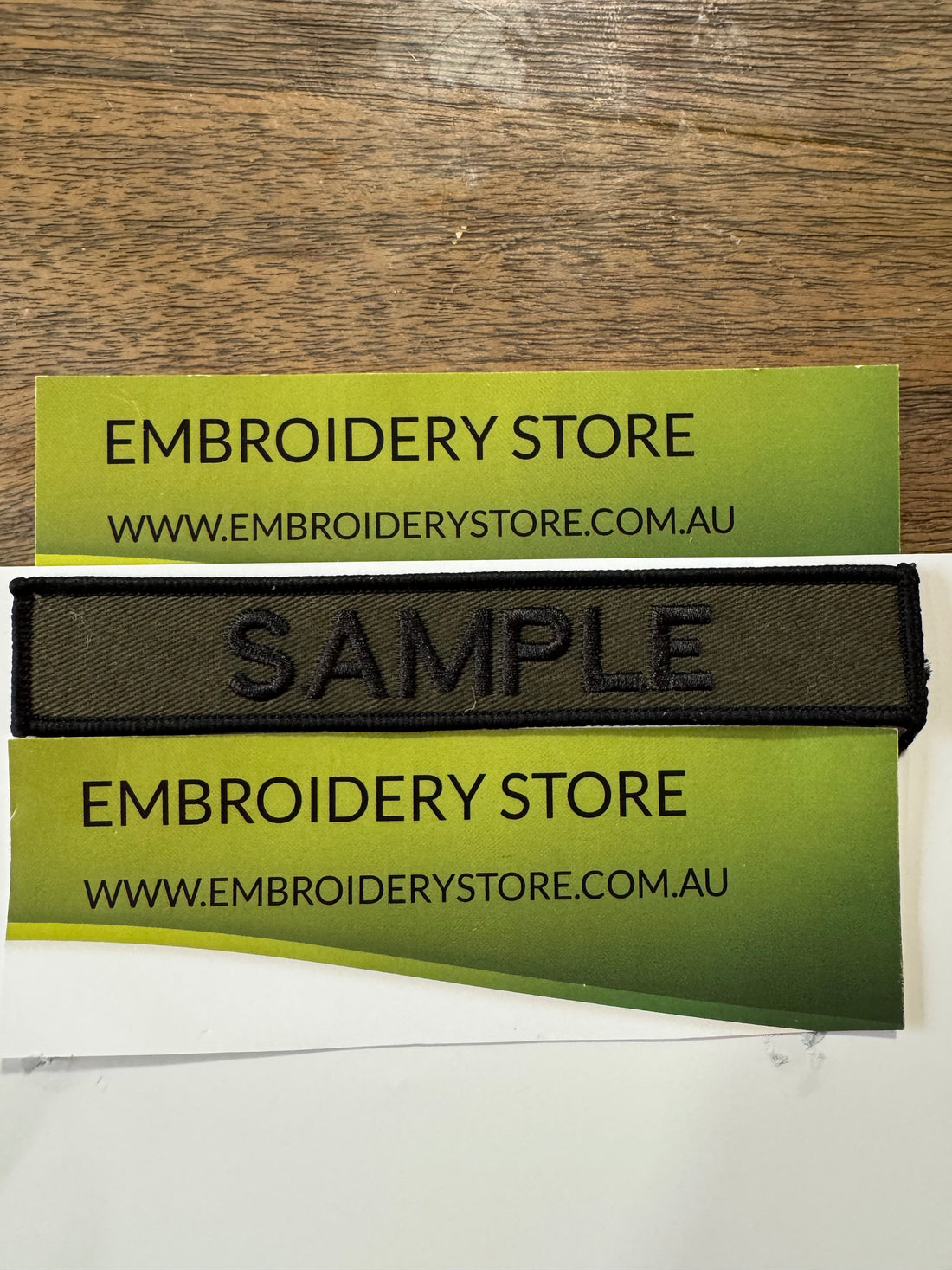 OLIVE  EMBROIDERED PERSONALISED NAME TAG